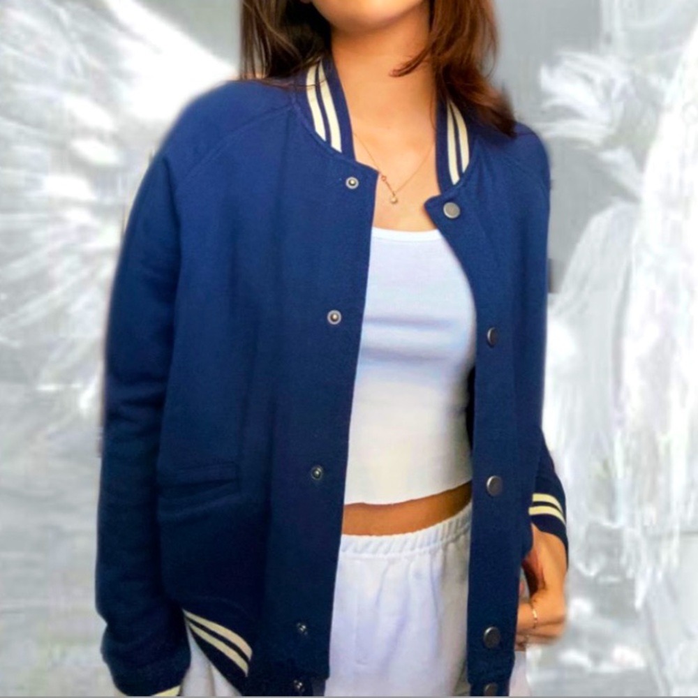 Blue cotton varsity jacket